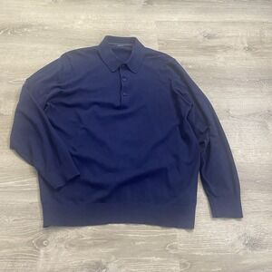 Izod Sweater Men's size XL Blue Quarter Button Prep
